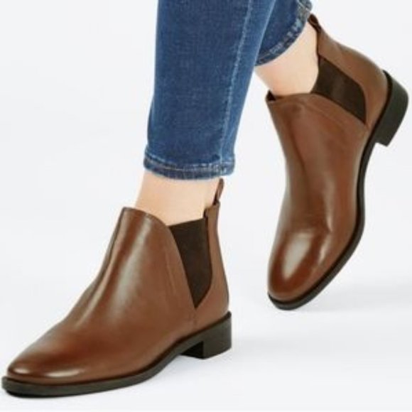 Topshop Shoes - TOPSHOP Brown Leather Ankle Boots Size 8, EU 38